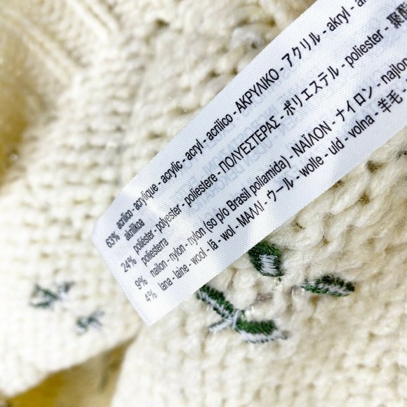 Zara Womens Ivory Limited Edition Embroidered Oversized Cardigan Sweater Size S - Picture 6 of 8